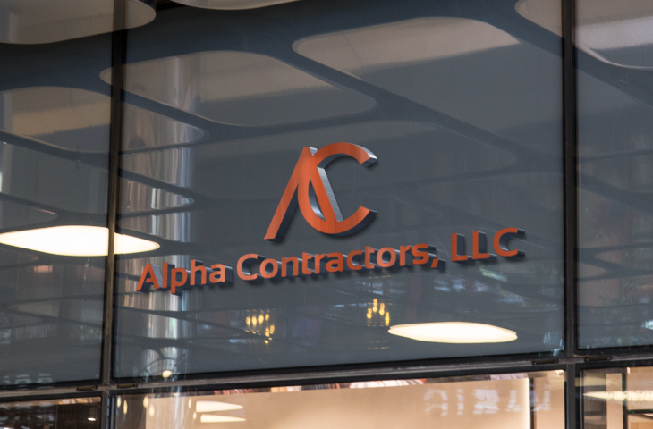 Inside Alpha Contractors Logo Mockup