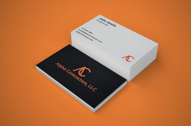 Alpha Contractors Business Cards