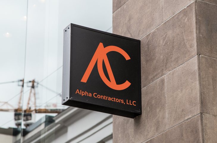 Alpha Contractors Outside Sign