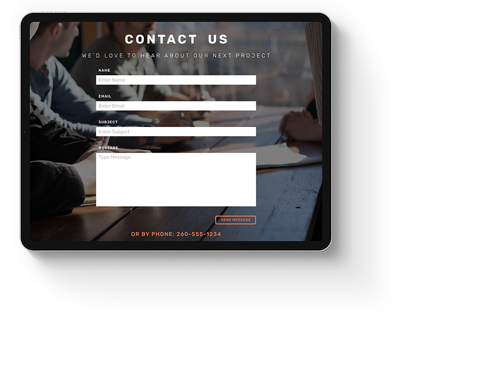 Contact Page Mockup